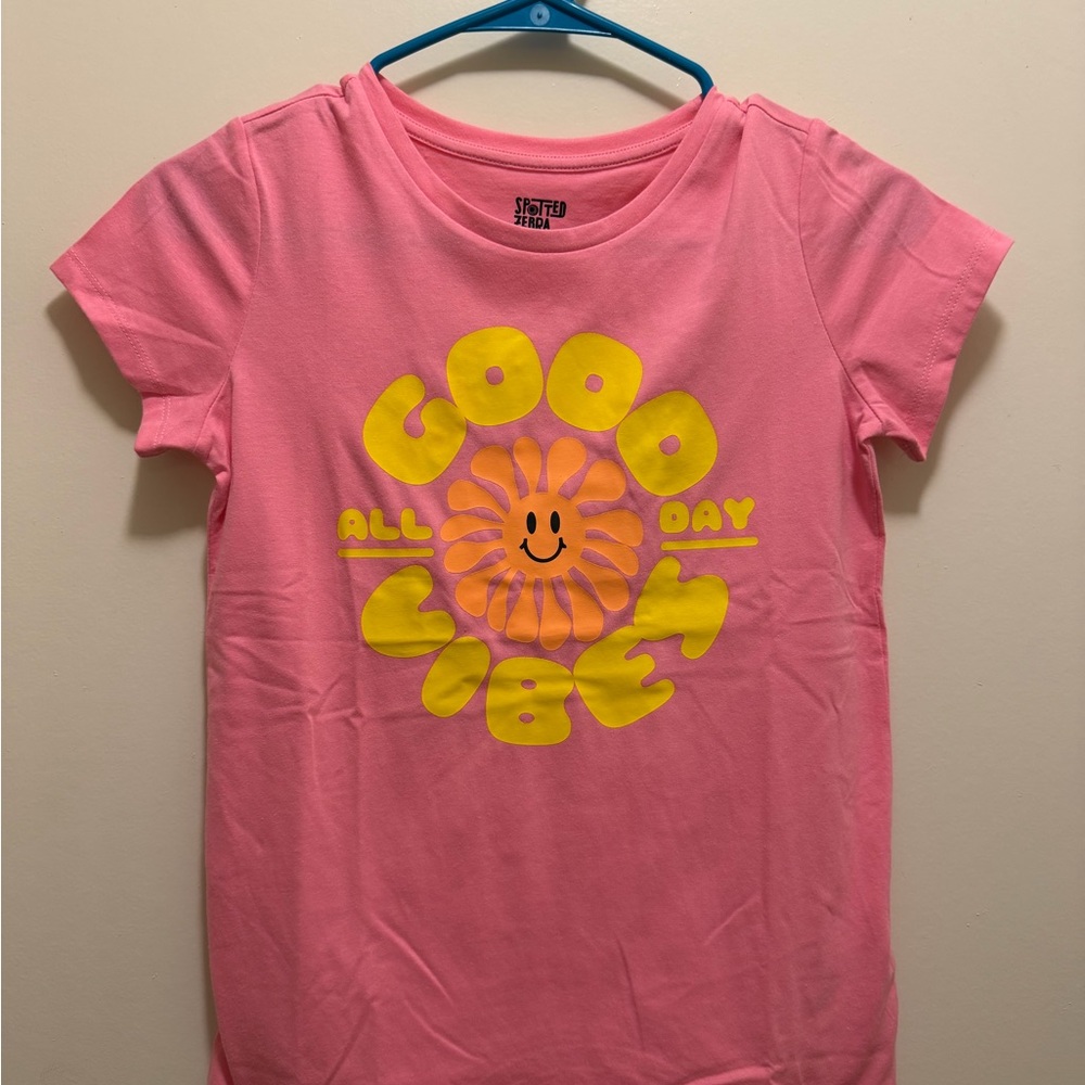Girls' Pink 'Good Vibes' Graphic Tee
